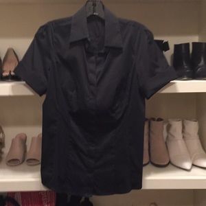 Ann Taylor Short Sleeved Cuff Link Blouse